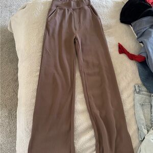Elegant Wide Leg Tan Women's Pants